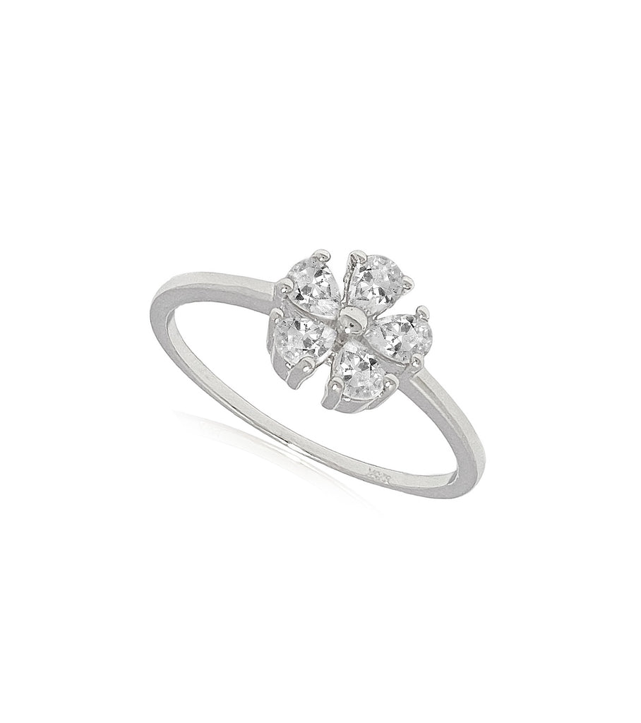 Small CZ Flower Ring