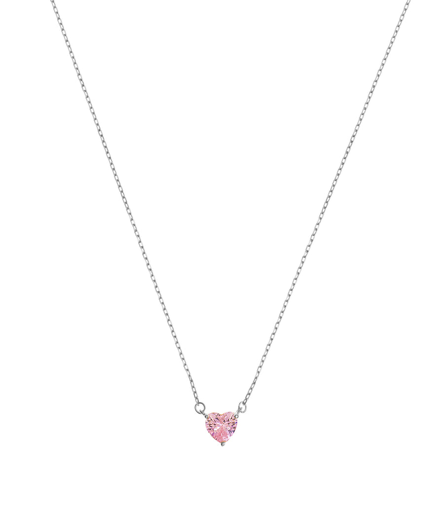 Diamond heart hot sale solitaire necklace