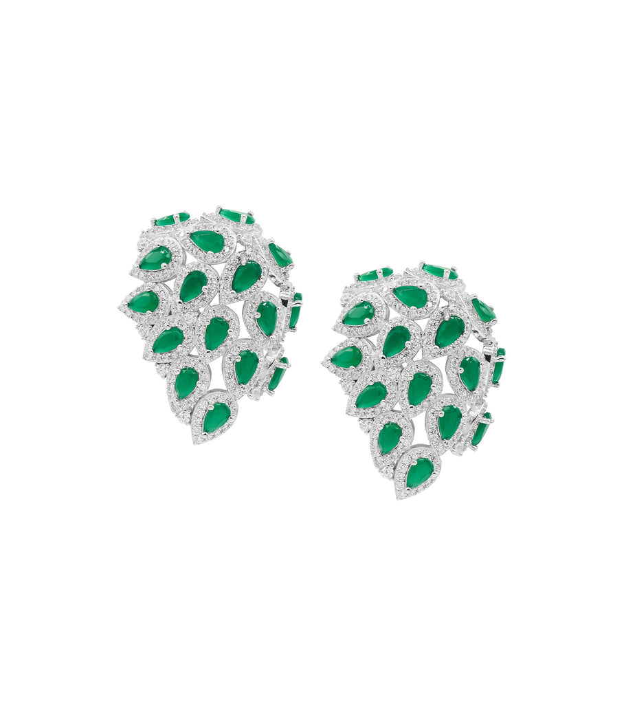 Earring with green drops