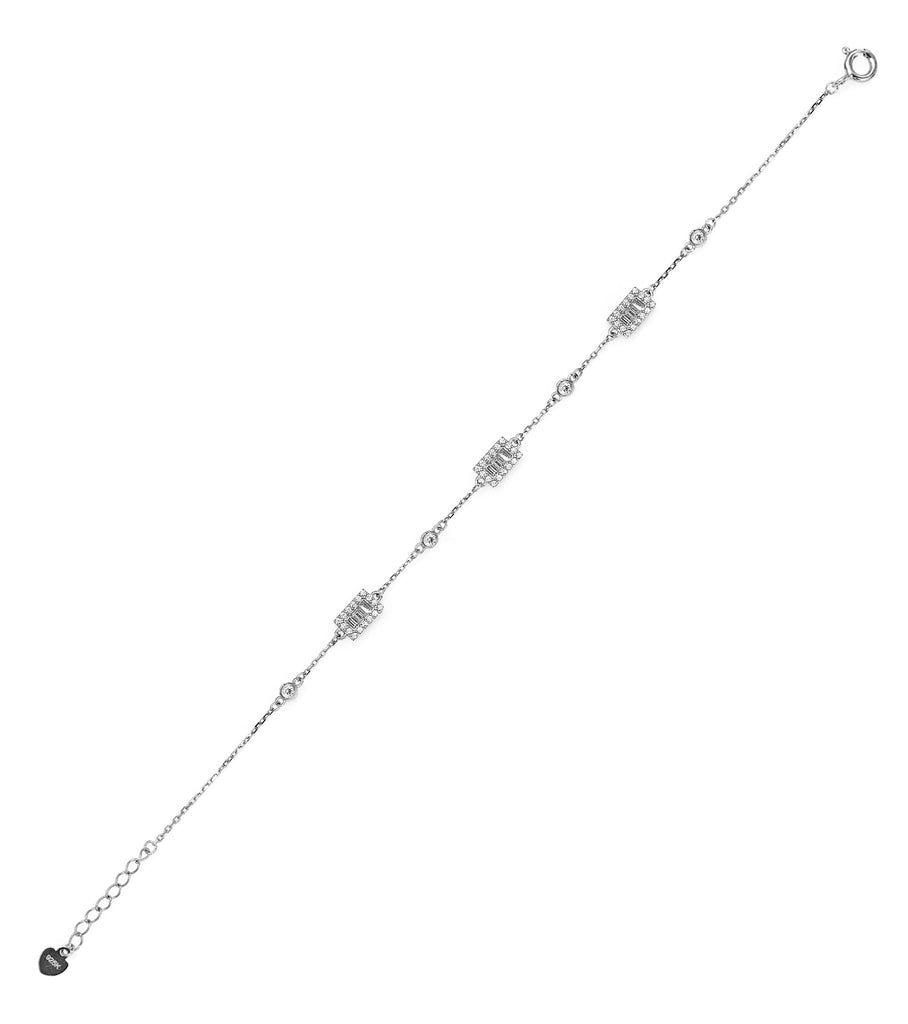 Anklet with baguette shape