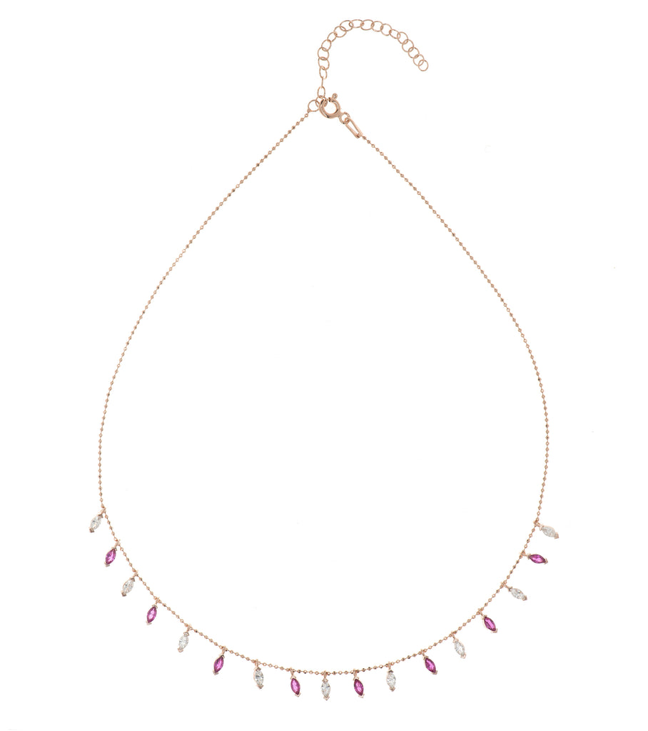 Colored Marquise Charms Necklace