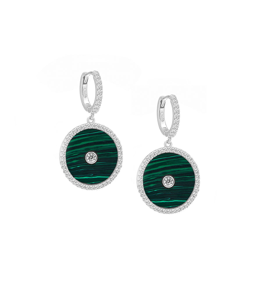 Green CZ Hoop Earring