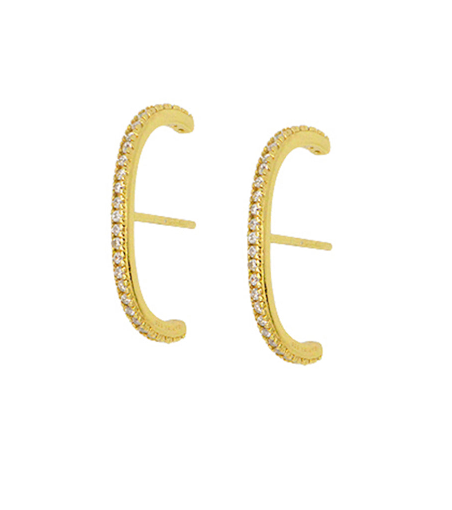 Pave Suspender CZ Earring  أقراط بتصميم مقوّس بافيه
