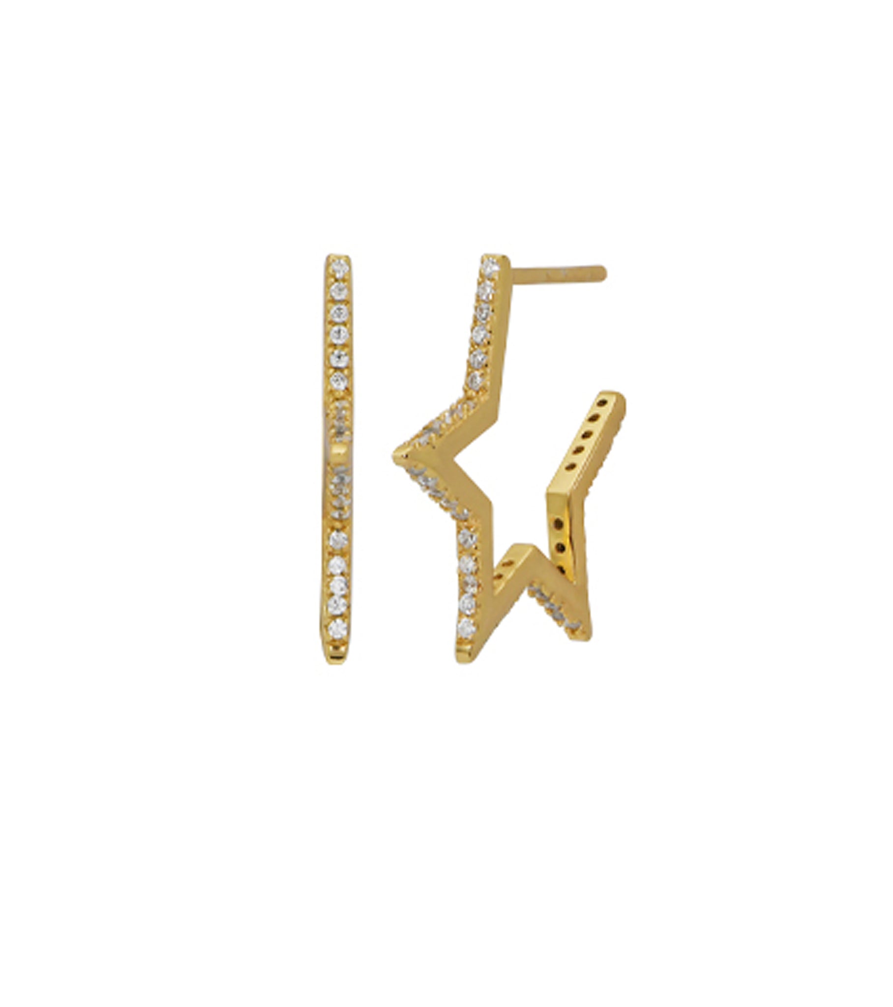 Big Pave Star CZ Hoop Earring aishas