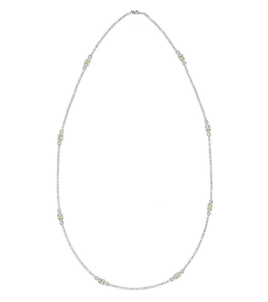 Baguette Yellow Stone Long Necklace