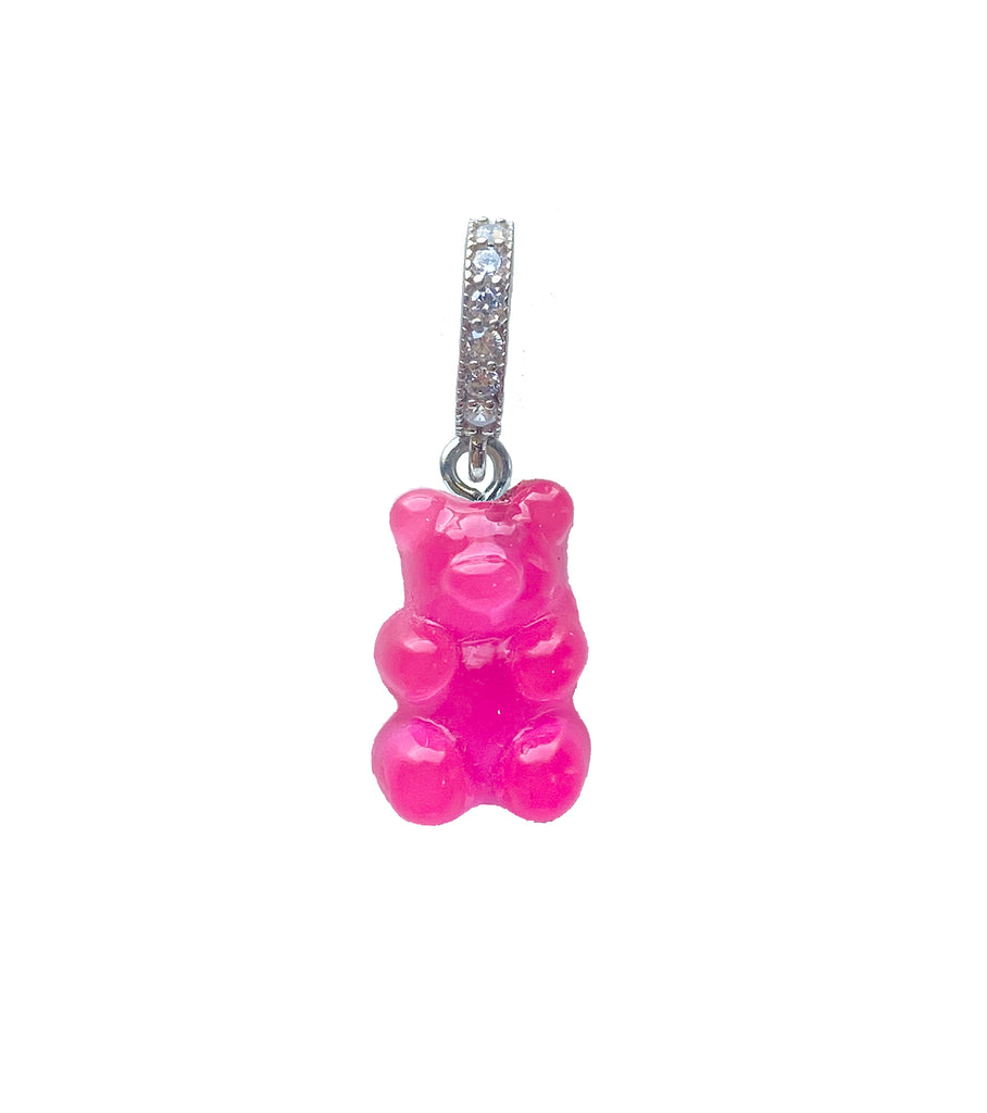 Jelly Hot Pink Gummy Bear Charm