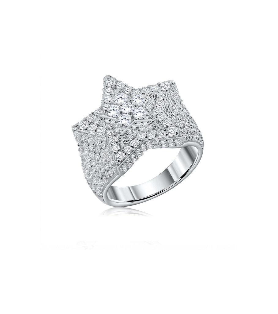 Star CZ Pinky Ring خاتم للخنصر بتصميم نجمة كبيرة مرصّعة بالزركون