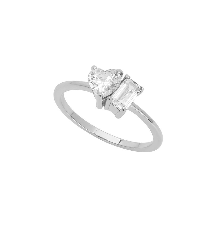 Heart & Emerald Cut Ring R2959