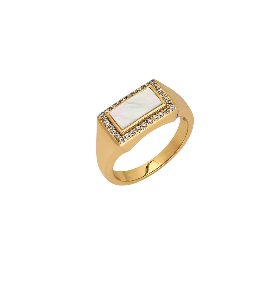 Mother of Pearl Slice Ring R2969