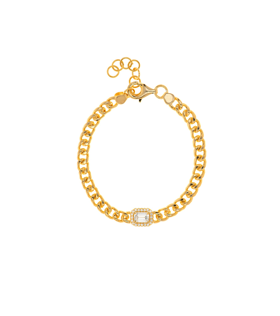 Square CZ Chain Bracelet
