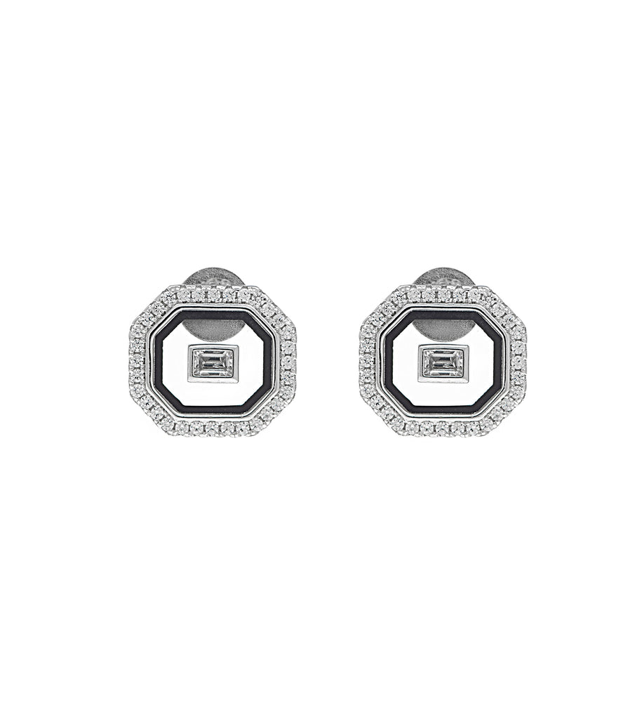 Plexiglass Octagon Cut CZ Earring حلق بلكسيغلاس ثماني الأضلاع