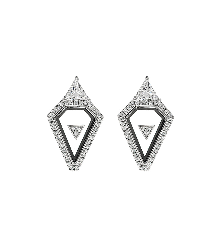 Triangular Plexiglass Cut CZ Earring أقراط بلكسيغلاس بتصميم مثلث