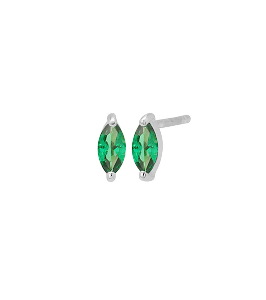 Green Marquise Studs