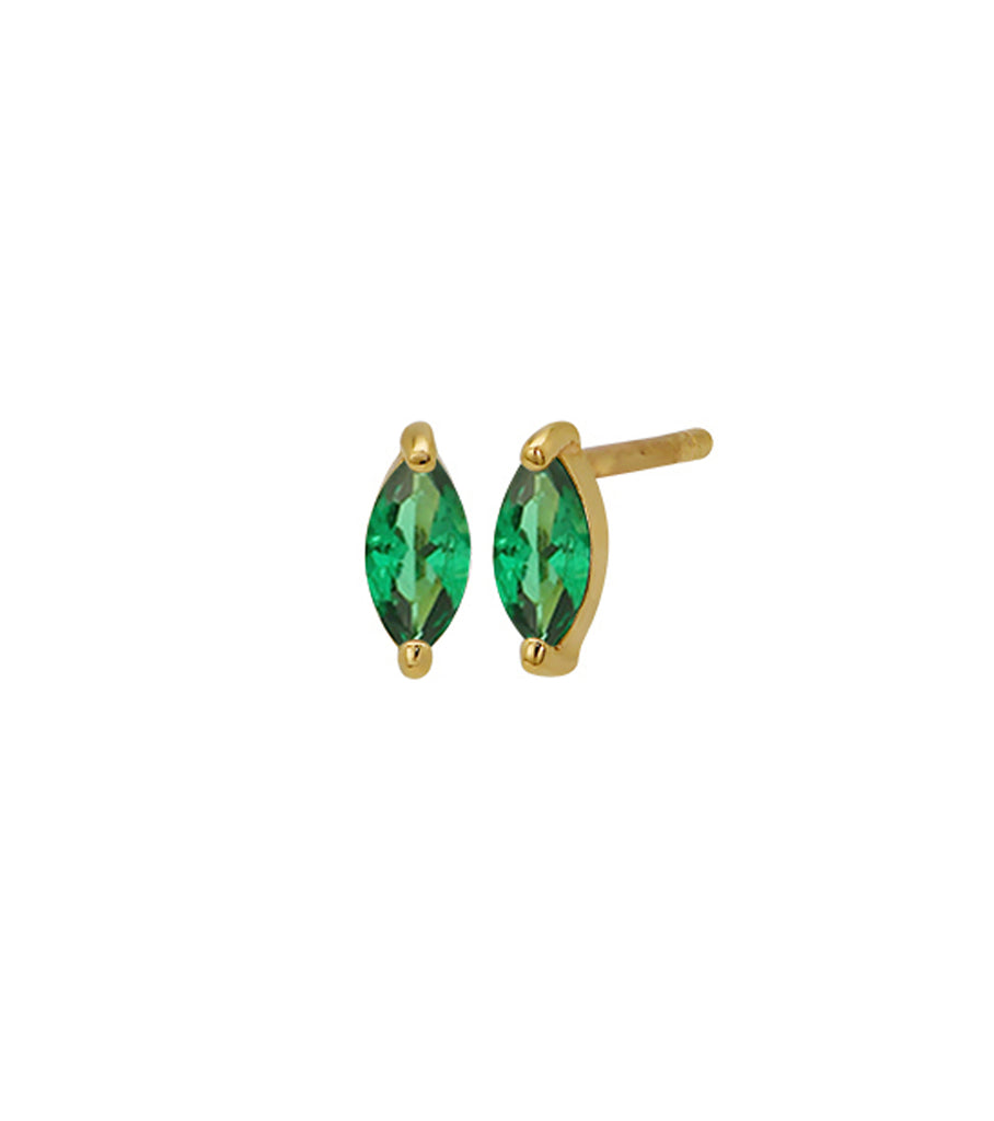 Green Marquise Studs