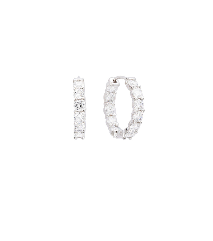 Round CZ Hoops 15mm