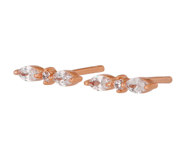 Cluster Marquise Bar Stud Earrings