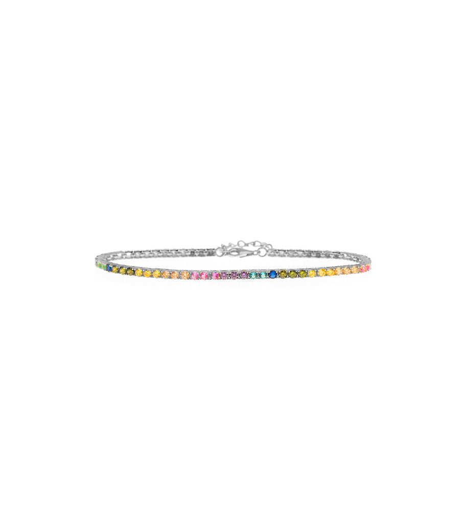 3MM Mix Colored CZ Tennis Anklet