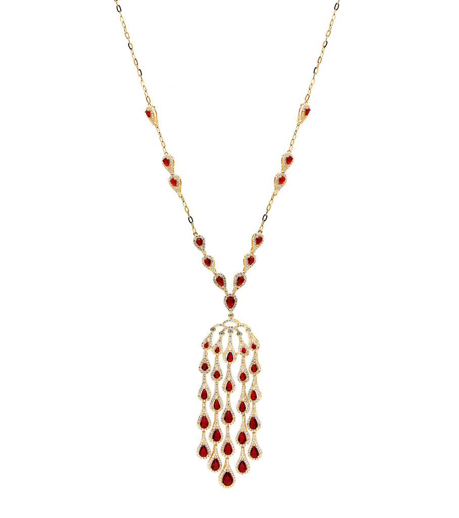 Colored Chandelier Long Necklace