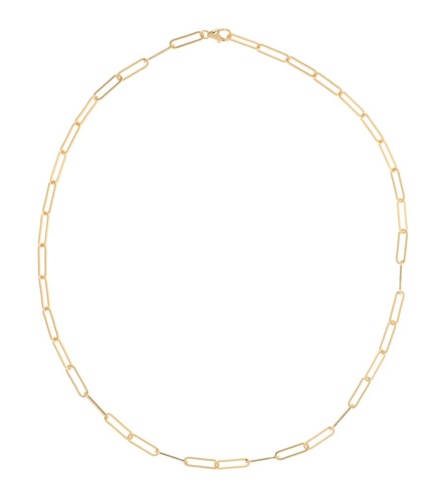 Paper Clip Chain Brass Necklace