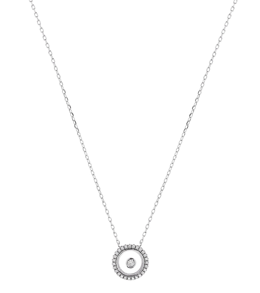 Round Plexiglass CZ Necklace سلسال بلكسيغلاس بدلّاية مستديرة