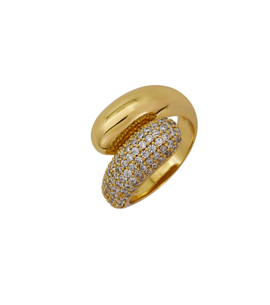 Plain with CZ Twisted Dome Brass Ring
