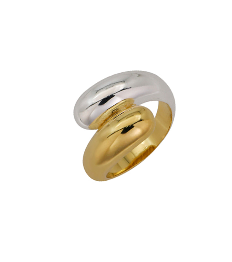 Plain Twisted Dome Brass Ring خاتم فضة ونحاس مطلي