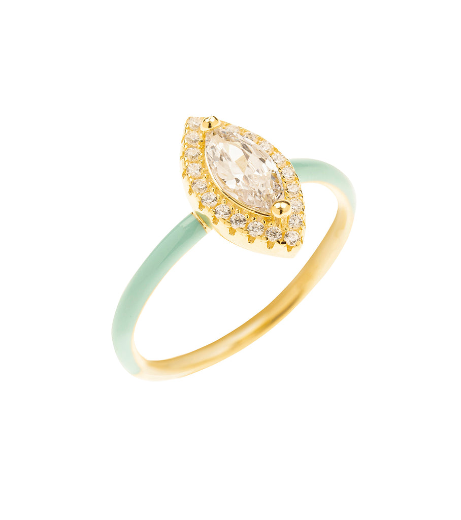 Light blue enamel ring R2666