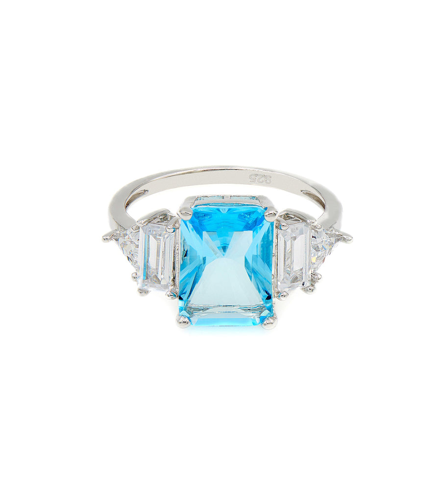 Rectangular Light Blue Stone Ring – aishas