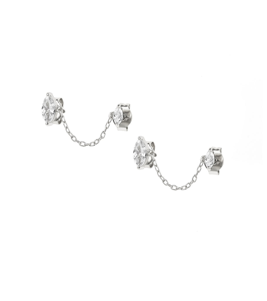 Marquise Chain Link Studs